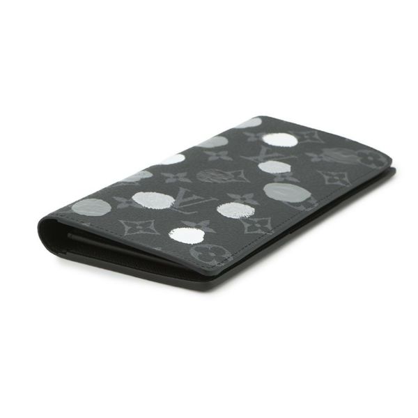 ルイヴィトン 長財布 モノグラム・エクリプス/ペインティッド ドット LV × YK ポルトフォイユ・ブラザ M81932 草間彌生 ブラック 黒