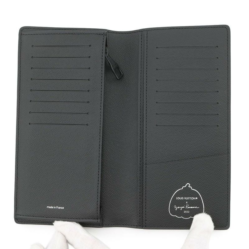 ルイヴィトン 長財布 モノグラム・エクリプス/ペインティッド ドット LV × YK ポルトフォイユ・ブラザ M81932 草間彌生 ブラック 黒