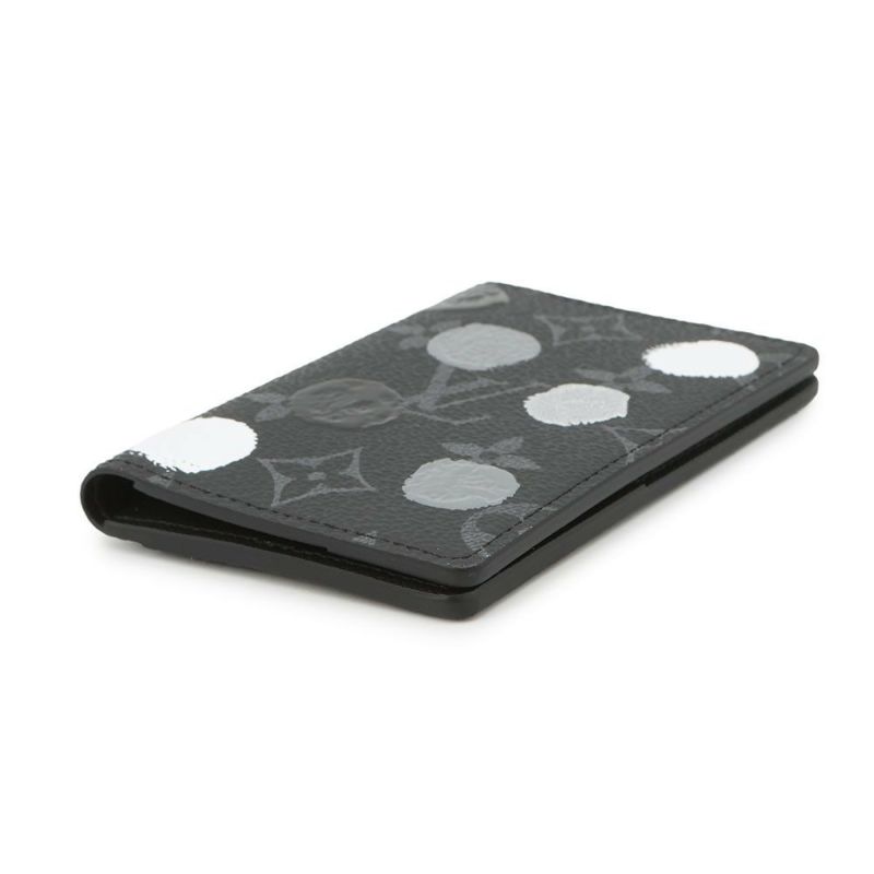 ルイヴィトン カードケース モノグラム・エクリプス/ペインティッド ドット LV × YK オーガナイザー ドゥポッシュ M81928 ブラック 黒