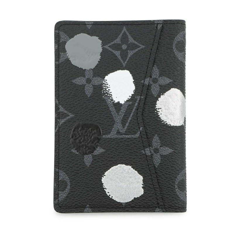 ルイヴィトン カードケース モノグラム・エクリプス/ペインティッド ドット LV × YK オーガナイザー ドゥポッシュ M81928 ブラック 黒