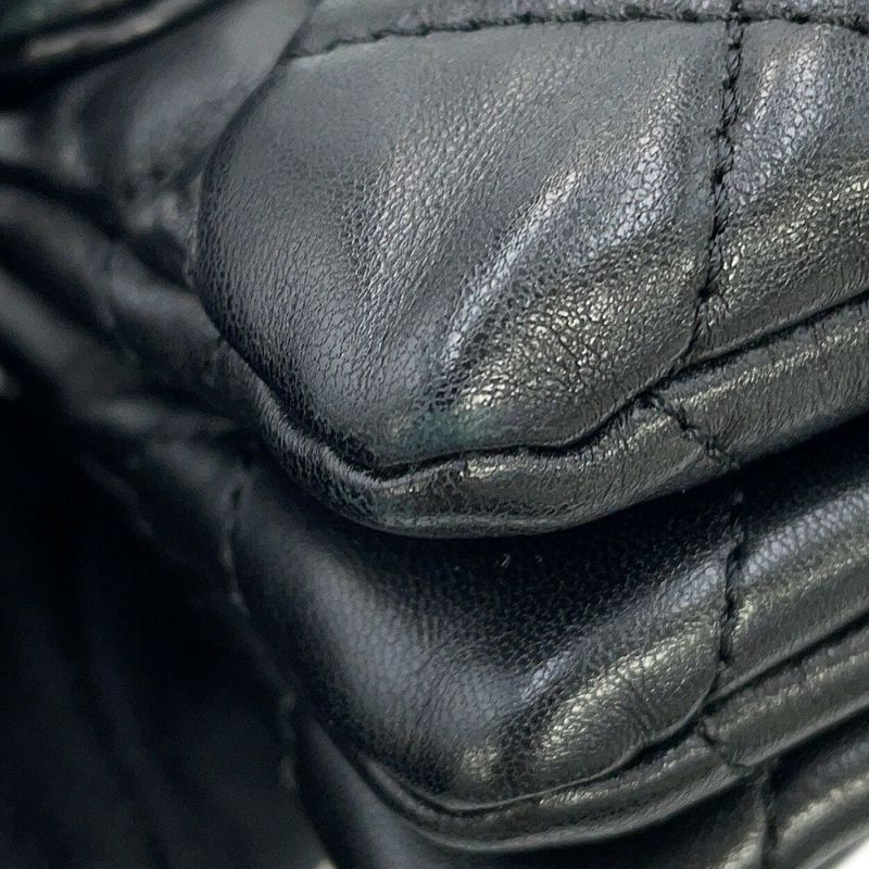 シャネル チェーンショルダーバッグ マトラッセ ココマーク ラムスキン AS3393 CHANEL 黒