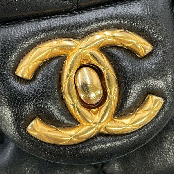 シャネル チェーンショルダーバッグ マトラッセ ココマーク ラムスキン AS3393 CHANEL 黒