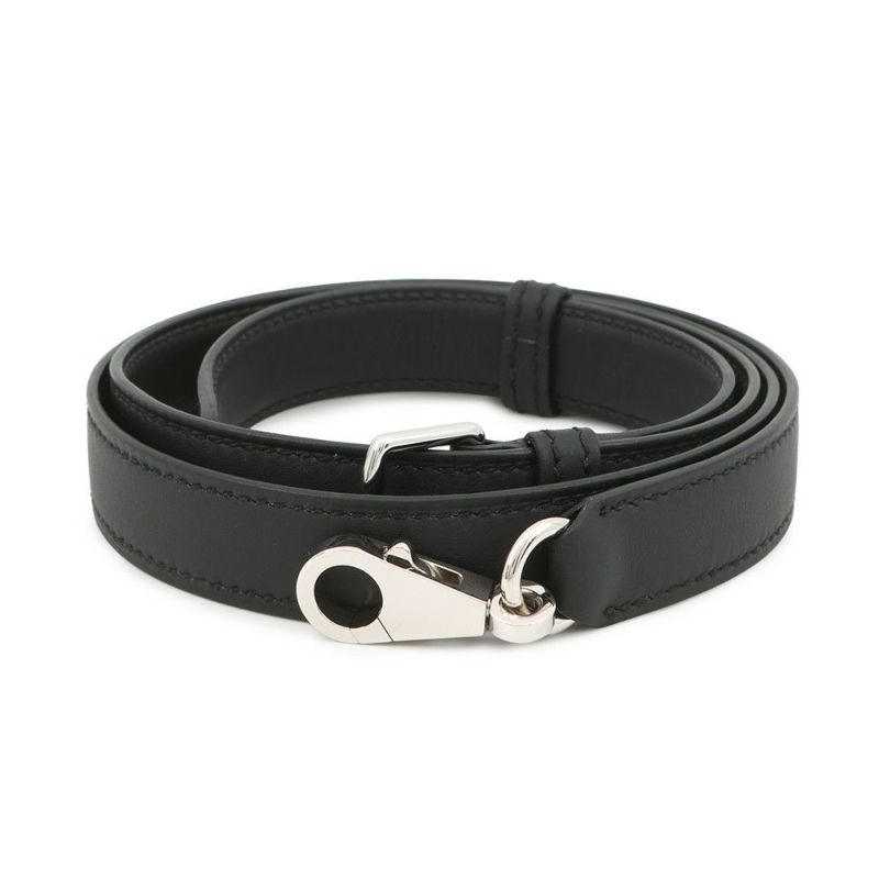 エルメス ショルダーストラップ バンドリエール  Aストラップ ブラック/シルバー金具 スイフト K刻印 黒