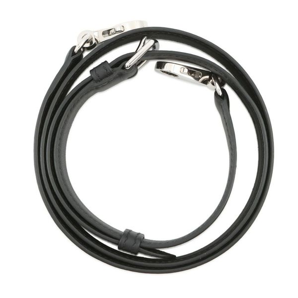 エルメス ショルダーストラップ バンドリエール  Aストラップ ブラック/シルバー金具 スイフト K刻印 黒