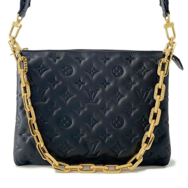 ルイヴィトン ショルダーバッグ モノグラム・パターン ラムスキン クッサンPM M57790 LOUIS VUITTON 3way ブラック 黒