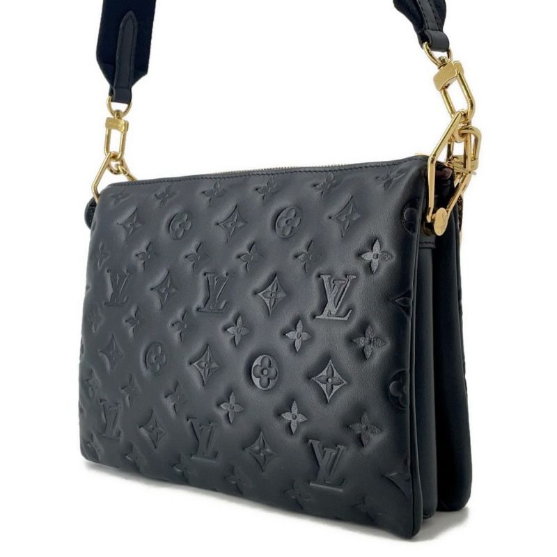 ルイヴィトン ショルダーバッグ モノグラム・パターン ラムスキン クッサンPM M57790 LOUIS VUITTON 3way ブラック 黒