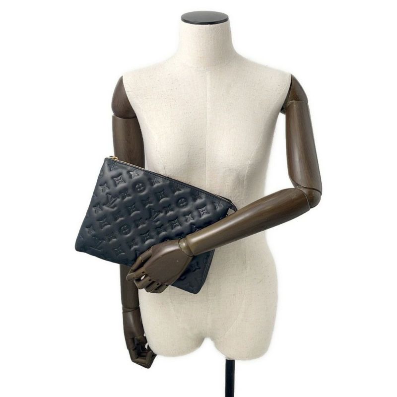 ルイヴィトン ショルダーバッグ モノグラム・パターン ラムスキン クッサンPM M57790 LOUIS VUITTON 3way ブラック 黒