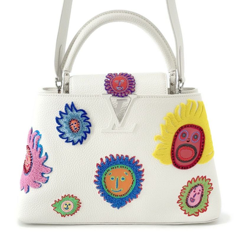 ルイヴィトン ハンドバッグ LV × YKカプシーヌMM M21726 LOUIS VUITTON 2wayショルダーバッグ 草間彌生 白
