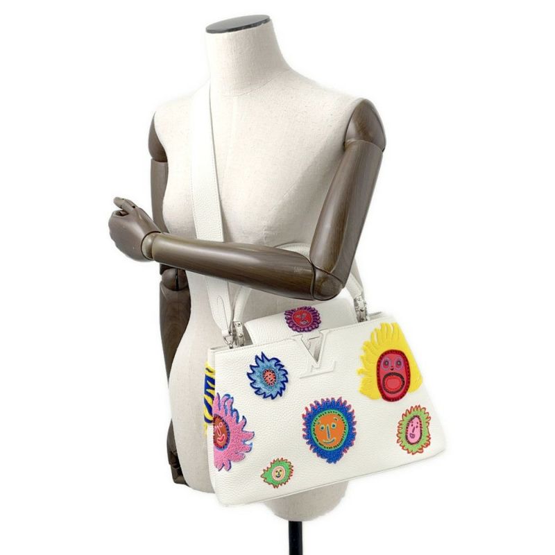 ルイヴィトン ハンドバッグ LV × YKカプシーヌMM M21726 LOUIS VUITTON 2wayショルダーバッグ 草間彌生 白