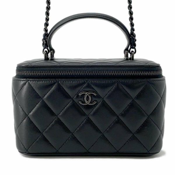 シャネル チェーンショルダーバッグ マトラッセ ココマーク ヴァニティケース ラムスキン AP2199 CHANEL ブラック 黒 バニティ 安心保証  | 中古・新品ブランド販売ギャラリーレア公式通販