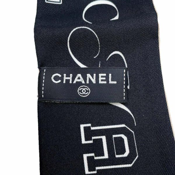 シャネル スカーフ ロゴ ココマーク シルク CHANEL 黒