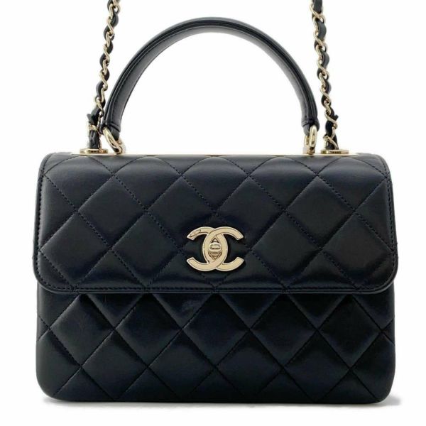 シャネル ハンドバッグ ココマーク マトラッセ ラムスキン A92236 CHANEL 2wayショルダー トレンディCC 黒