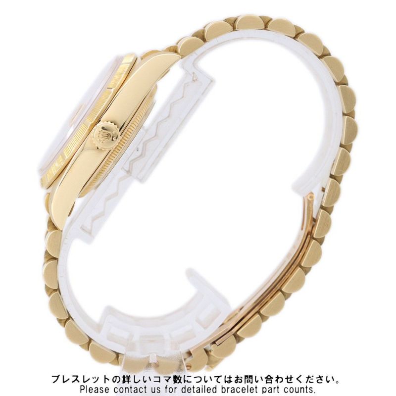 ロレックス デイデイト K18YG 10Pダイヤ Y番 18248G ウォッチ シャンパンゴールド文字盤 バーク仕上げ