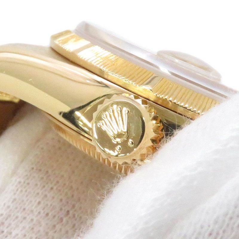 ロレックス デイデイト K18YG 10Pダイヤ Y番 18248G ウォッチ シャンパンゴールド文字盤 バーク仕上げ