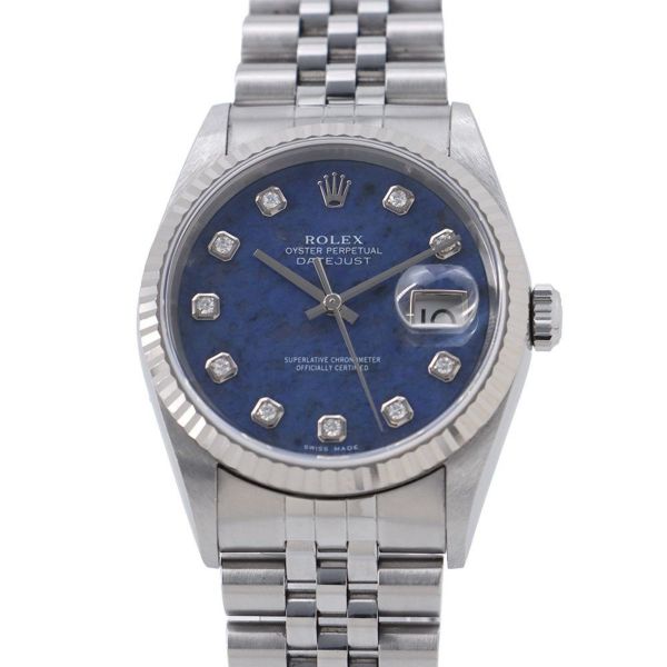 ロレックス デイトジャスト36 P番 SS/K18WGホワイトゴールド 10Pダイヤ 16234G ROLEX 腕時計 ソーダライト文字盤