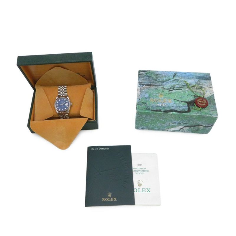 ロレックス デイトジャスト36 P番 SS/K18WGホワイトゴールド 10Pダイヤ 16234G ROLEX 腕時計 ソーダライト文字盤