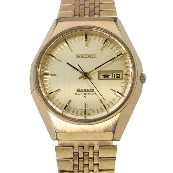 セイコー スーペリア デイデイト 3883-7000 SEIKO 腕時計 クォーツ シャンパンゴールド文字盤 アンティーク