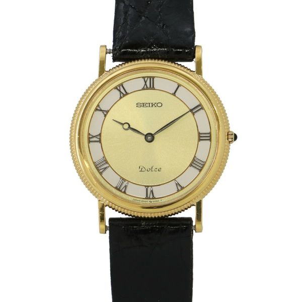 セイコー ドルチェ K18YGイエローゴールド 8N40-6040 SEIKO 腕時計 クォーツ ゴールド文字盤 アンティーク