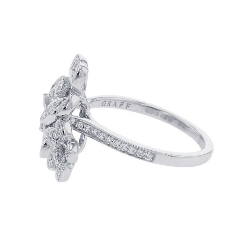 グラフ リング ワイルドフラワー ダイヤモンドクラスター リング ダイヤ 計0.69ct K18WGホワイトゴールド サイズ約14号 指輪