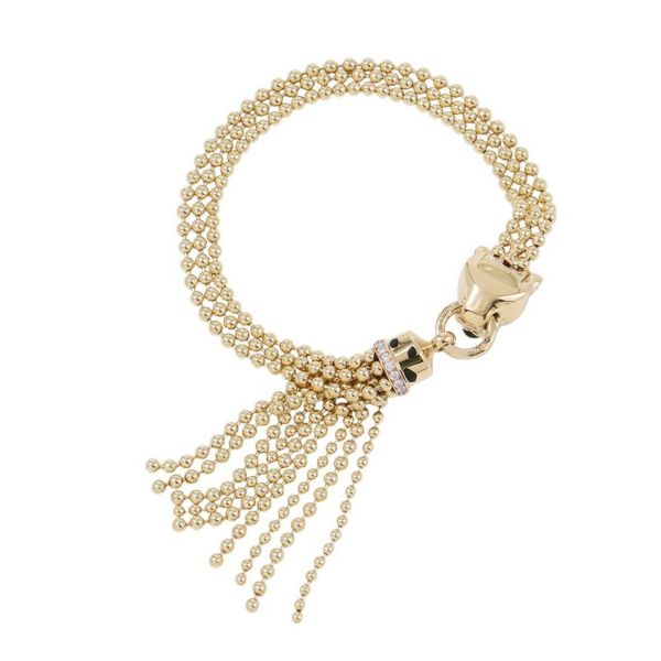 カルティエ ブレスレット パンテール ドゥ ツァボライトガーネット/オニキス/ダイヤモンド 38P 計0.26ct K18YG サイズ16 N6709916