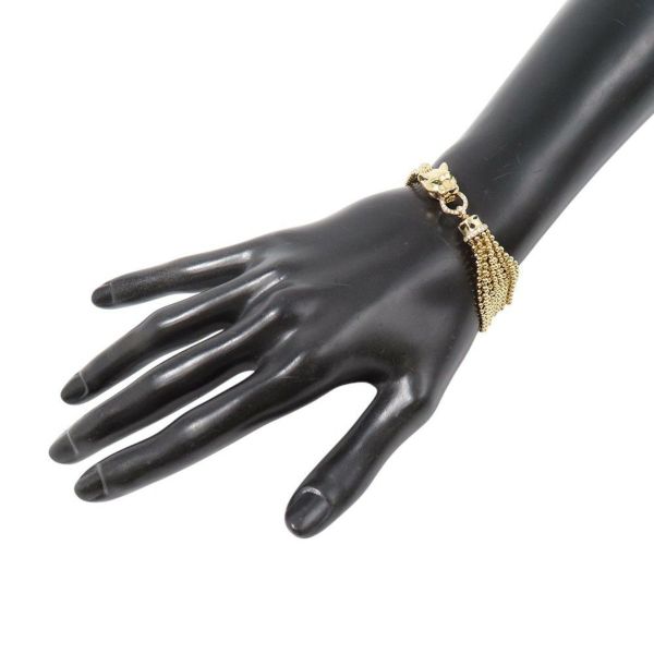 カルティエ ブレスレット パンテール ドゥ ツァボライトガーネット/オニキス/ダイヤモンド 38P 計0.26ct K18YG サイズ16 N6709916