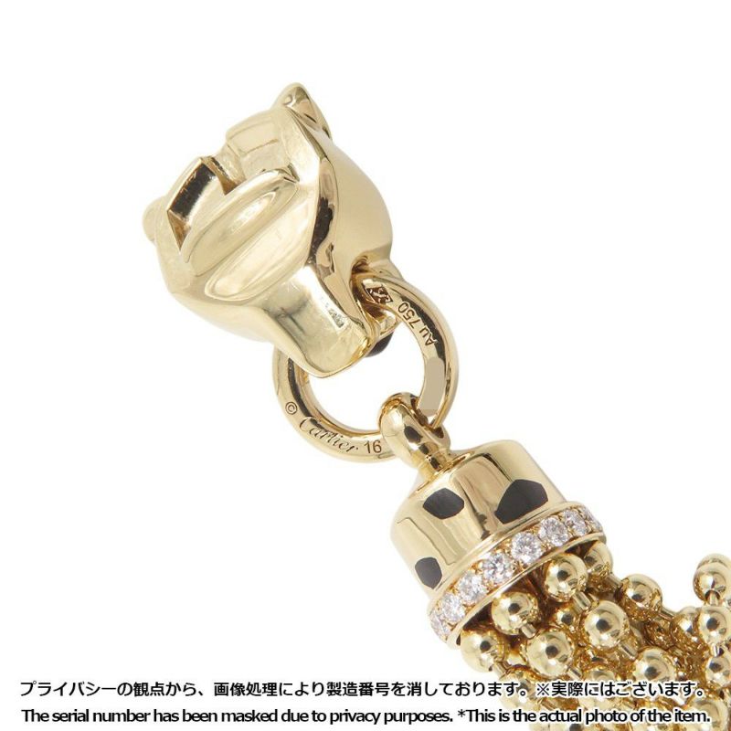 カルティエ ブレスレット パンテール ドゥ ツァボライトガーネット/オニキス/ダイヤモンド 38P 計0.26ct K18YG サイズ16 N6709916