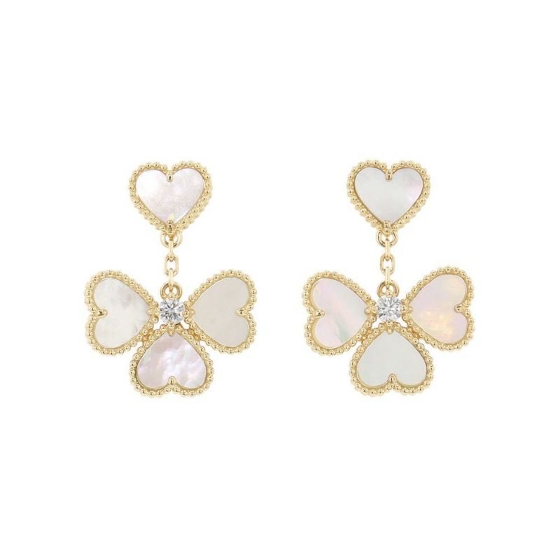 ヴァンクリーフ&アーペル ピアス スウィート ハート イヤリング マザーオブパール/ダイヤ 2P 計0.17ct K18YG VCARN5PQ00 エフイヤージュ