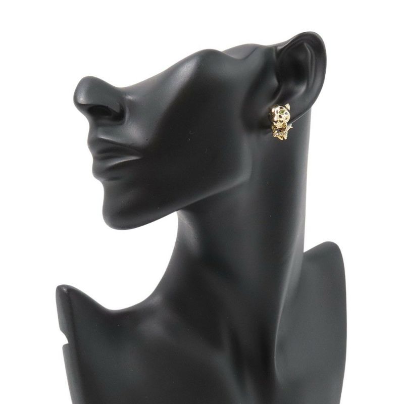 カルティエ ピアス パンテール ドゥ イヤリング ツァボライトガーネット/オニキス/ダイヤモンド 10P 計0.02ct K18YG CRB8044700