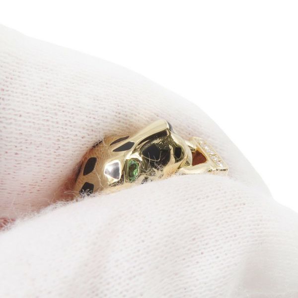 カルティエ ピアス パンテール ドゥ イヤリング ツァボライトガーネット/オニキス/ダイヤモンド 10P 計0.02ct K18YG CRB8044700