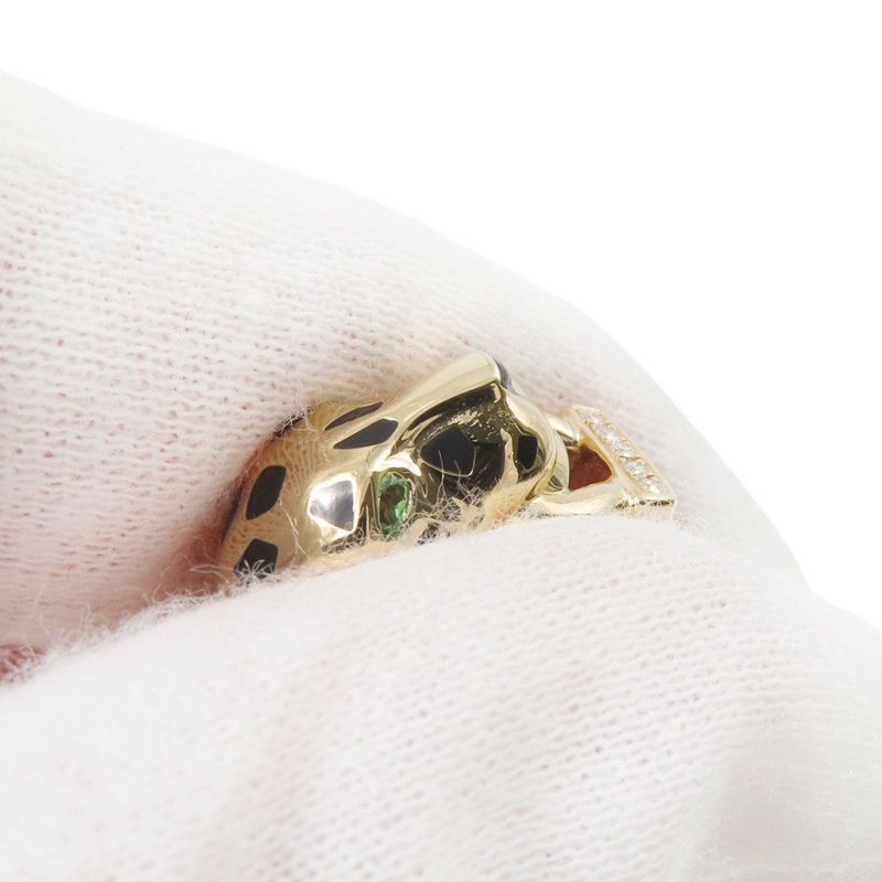 カルティエ ピアス パンテール ドゥ イヤリング ツァボライトガーネット/オニキス/ダイヤモンド 10P 計0.02ct K18YG CRB8044700