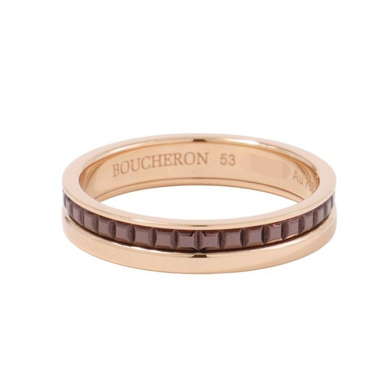 ブシュロン リング キャトル クラシック ハーフ K18PGピンクゴールド ブラウンPVD サイズ53 JAL00175 ジュエリー 指輪
