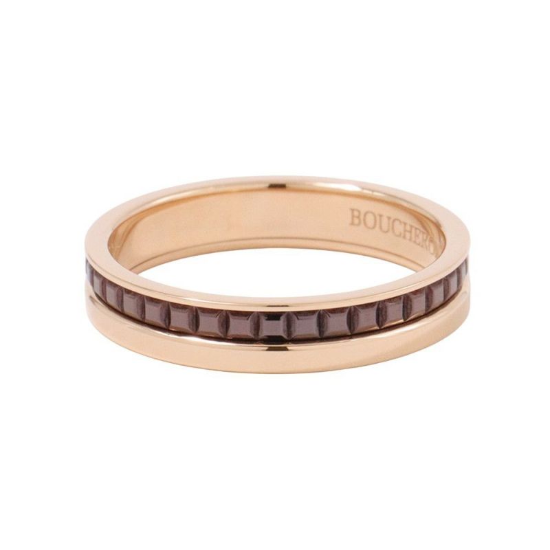 ブシュロン リング キャトル クラシック ハーフ K18PGピンクゴールド ブラウンPVD サイズ53 JAL00175 ジュエリー 指輪