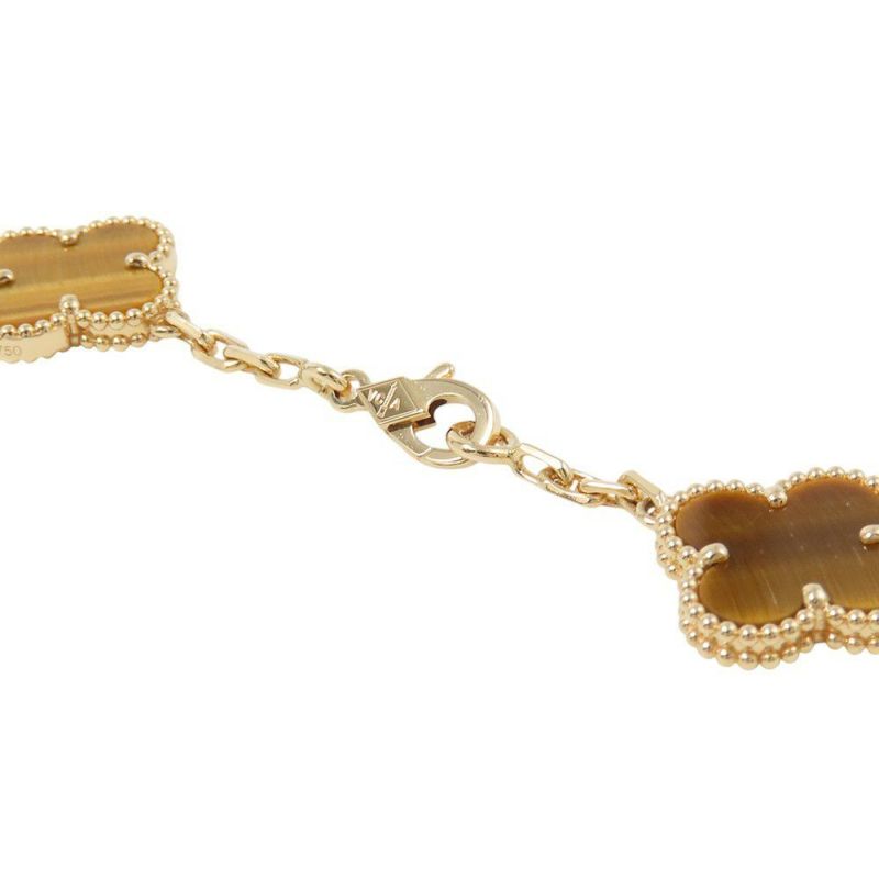 ヴァンクリーフ＆アーペル ネックレス ヴィンテージ アルハンブラ 10モチーフ タイガーズアイ K18YGイエローゴールド VCARD40700