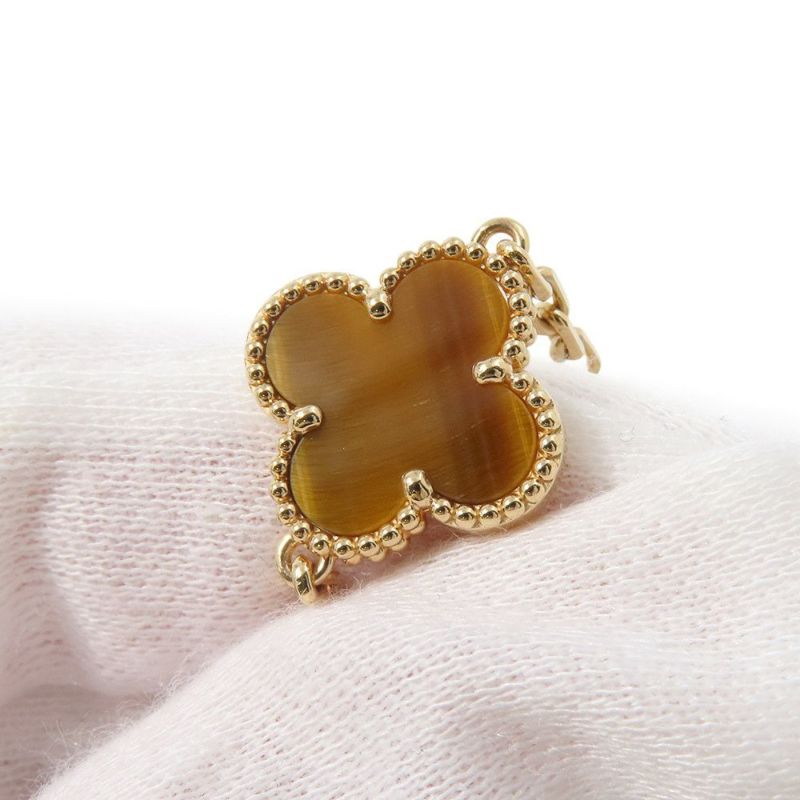 ヴァンクリーフ＆アーペル ネックレス ヴィンテージ アルハンブラ 10モチーフ タイガーズアイ K18YGイエローゴールド VCARD40700