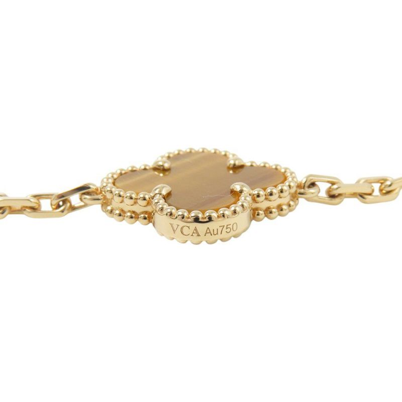 ヴァンクリーフ＆アーペル ネックレス ヴィンテージ アルハンブラ 10モチーフ タイガーズアイ K18YGイエローゴールド VCARD40700