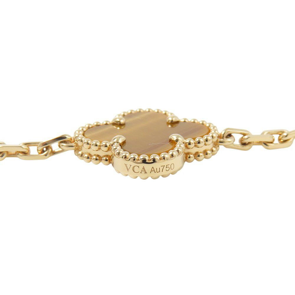 ヴァンクリーフ＆アーペル ネックレス ヴィンテージ アルハンブラ 10モチーフ タイガーズアイ K18YGイエローゴールド VCARD40700