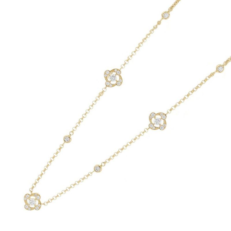 モニッケンダム ネックレス イングリッシュローズ 7モチーフ ステーション ダイヤモンド 計1.64ct K18YGイエローゴールド MONNICKENDAM