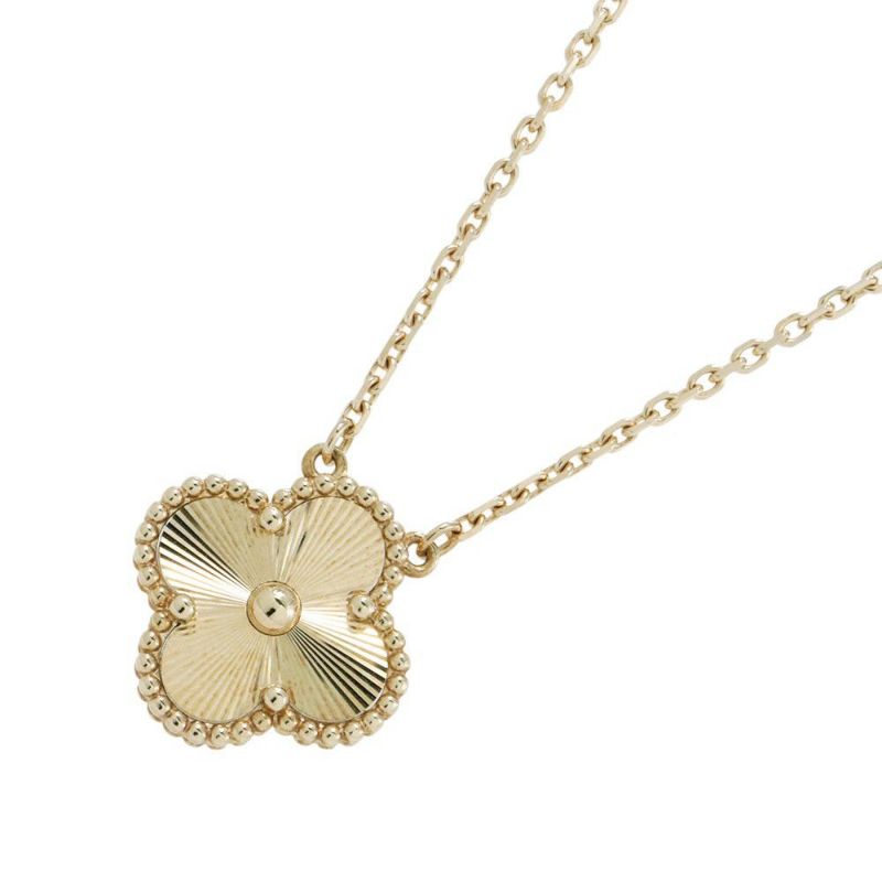 ヴァンクリーフ&アーペル ネックレス ヴィンテージ アルハンブラ ペンダント ギヨシェ K18YGイエローゴールド VCARP4KL00