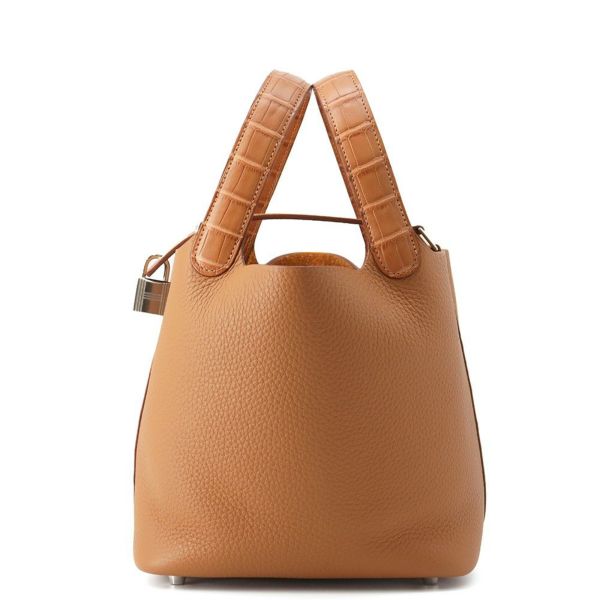 エルメス ハンドバッグ ピコタンロックPM タッチ ゴールド/シルバー金具 トリヨンクレマンス/アリゲーターマット K刻印