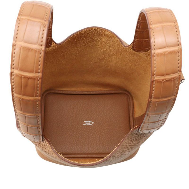 エルメス ハンドバッグ ピコタンロックPM タッチ ゴールド/シルバー金具 トリヨンクレマンス/アリゲーターマット K刻印