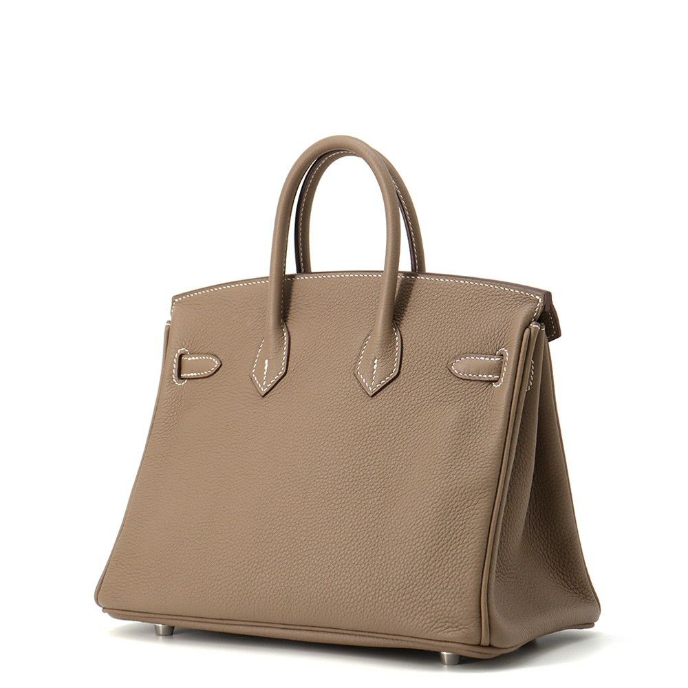 エルメス バーキン25 エトゥープ/シルバー金具 トゴ C刻印 HERMES Birkin ハンドバッグ