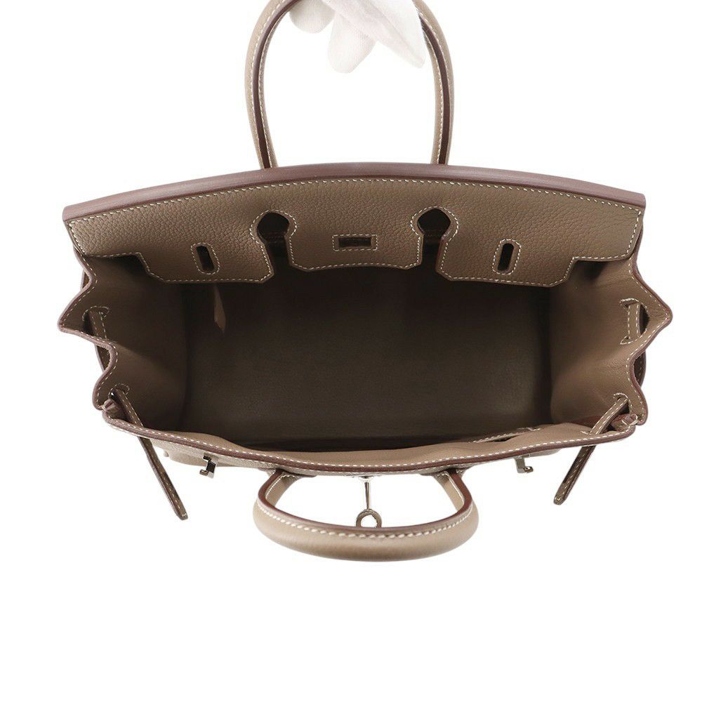 エルメス バーキン25 エトゥープ/シルバー金具 トゴ C刻印 HERMES Birkin ハンドバッグ