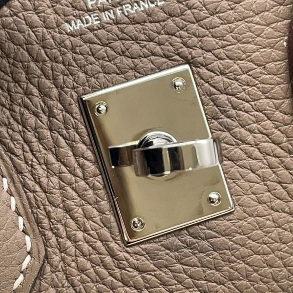 エルメス バーキン25 エトゥープ/シルバー金具 トゴ C刻印 HERMES Birkin ハンドバッグ