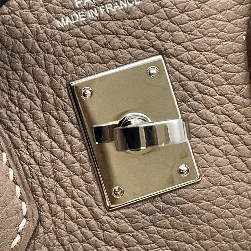 エルメス バーキン25 エトゥープ/シルバー金具 トゴ C刻印 HERMES Birkin ハンドバッグ