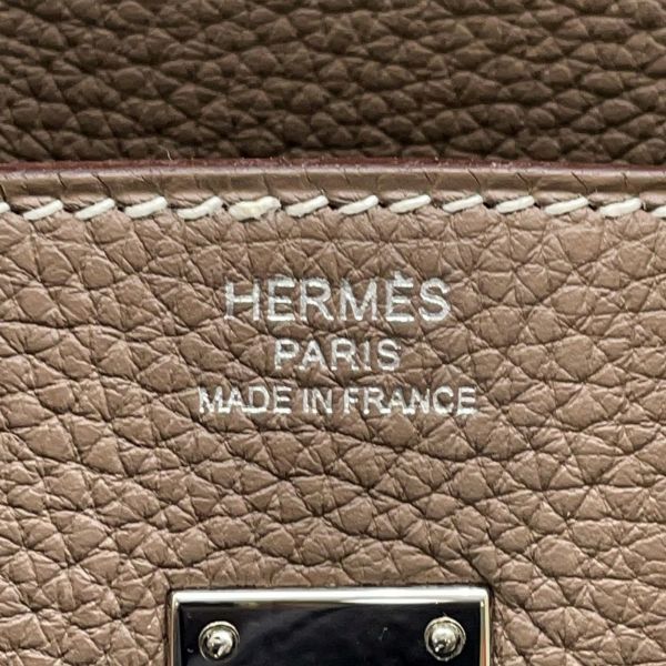 エルメス バーキン25 エトゥープ/シルバー金具 トゴ C刻印 HERMES Birkin ハンドバッグ