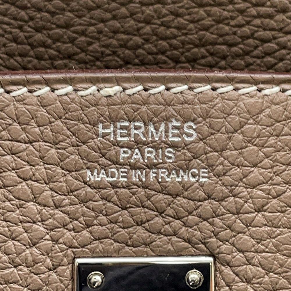 エルメス バーキン25 エトゥープ/シルバー金具 トゴ C刻印 HERMES Birkin ハンドバッグ