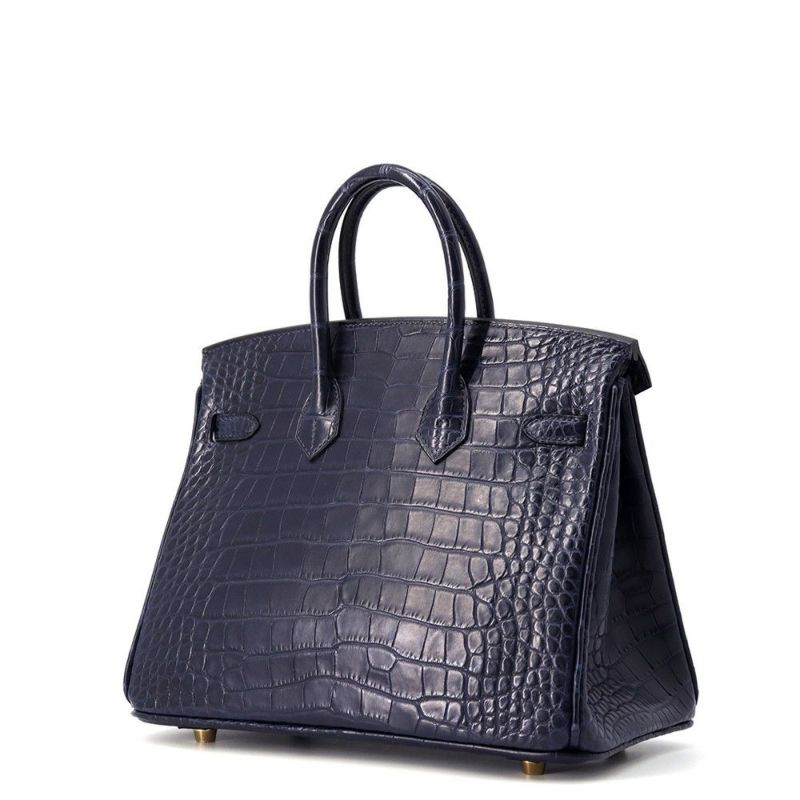 エルメス バーキン25 ブルーインディゴ/ゴールド金具 アリゲーターマット Y刻印 HERMES Birkin ハンドバッグ