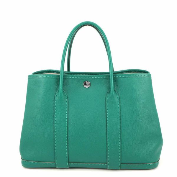 エルメス トートバッグ ガーデンパーティTPM ヴェールジェイド/シルバー金具 エプソン C刻印