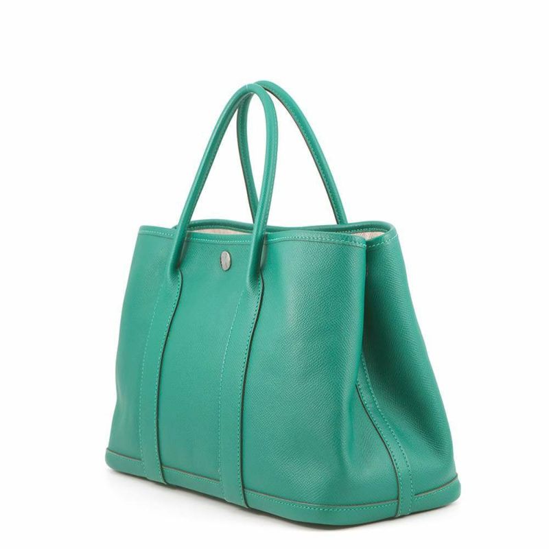 エルメス トートバッグ ガーデンパーティTPM ヴェールジェイド/シルバー金具 エプソン C刻印