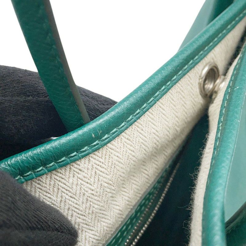 エルメス トートバッグ ガーデンパーティTPM ヴェールジェイド/シルバー金具 エプソン C刻印